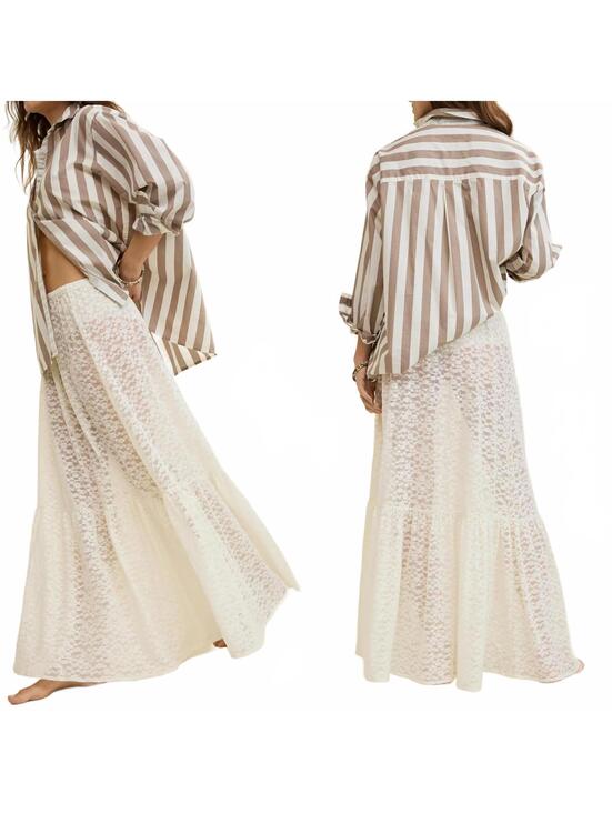 American Eagle Outfitters Dresses & Skirts - AE Aerie Tiered Lace Maxi Skirt American Eagle True NWT Soft Muslin Medium